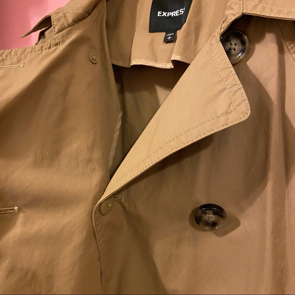 Express Double Button Trench Coat Size Small - image 5
